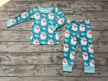 Load image into Gallery viewer, Baby Boys Christmas Blue Santa Top Pants Pajamas Clothes Sets
