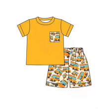 Load image into Gallery viewer, Baby boy back to school pocket shorts sets
