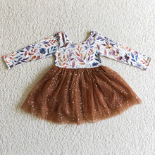 Load image into Gallery viewer, Baby girls fall sparkle tutu knee length dresses
