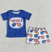 Load image into Gallery viewer, 4th of July Merican glass shorts sets
