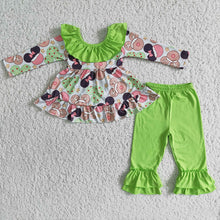 Load image into Gallery viewer, Girls Bow Green pants sets
