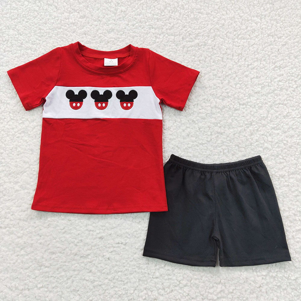Baby Boys Summer Mouse Embroidery Shorts sets