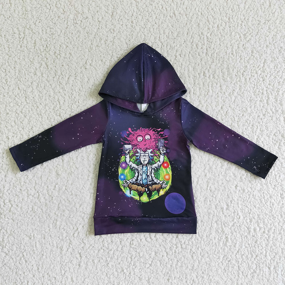 Baby boys hooded Halloween long sleeve tie dye tops