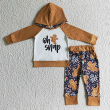 Load image into Gallery viewer, Baby Boys Oh Snap Christmas hoodie pants clothes sets
