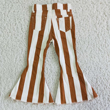 Load image into Gallery viewer, Dark Orange Stripe Bell Jeans Denim Pants
