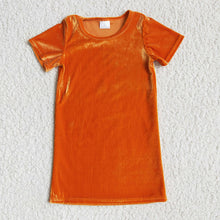 Load image into Gallery viewer, Orange Velvet Dress
