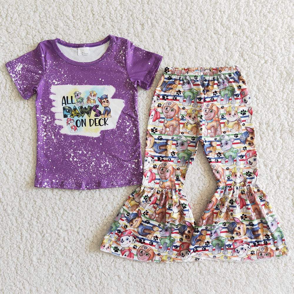 Cartoon purple Dot bell pants sets