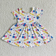 Load image into Gallery viewer, Baby girls back to school twirl dresses
