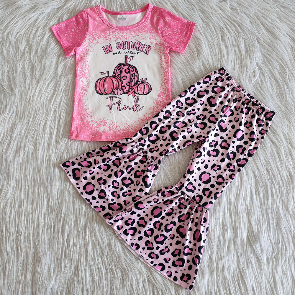 Pink pumpkin leopard set