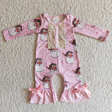 Load image into Gallery viewer, Pink santa rompers
