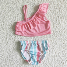 Load image into Gallery viewer, Baby Girls summer stripe 2pcs swimsuits
