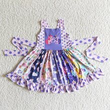 Load image into Gallery viewer, Baby girls pony purple twirl dresses
