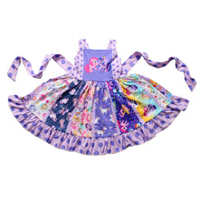 Load image into Gallery viewer, Baby girls pony purple twirl dresses
