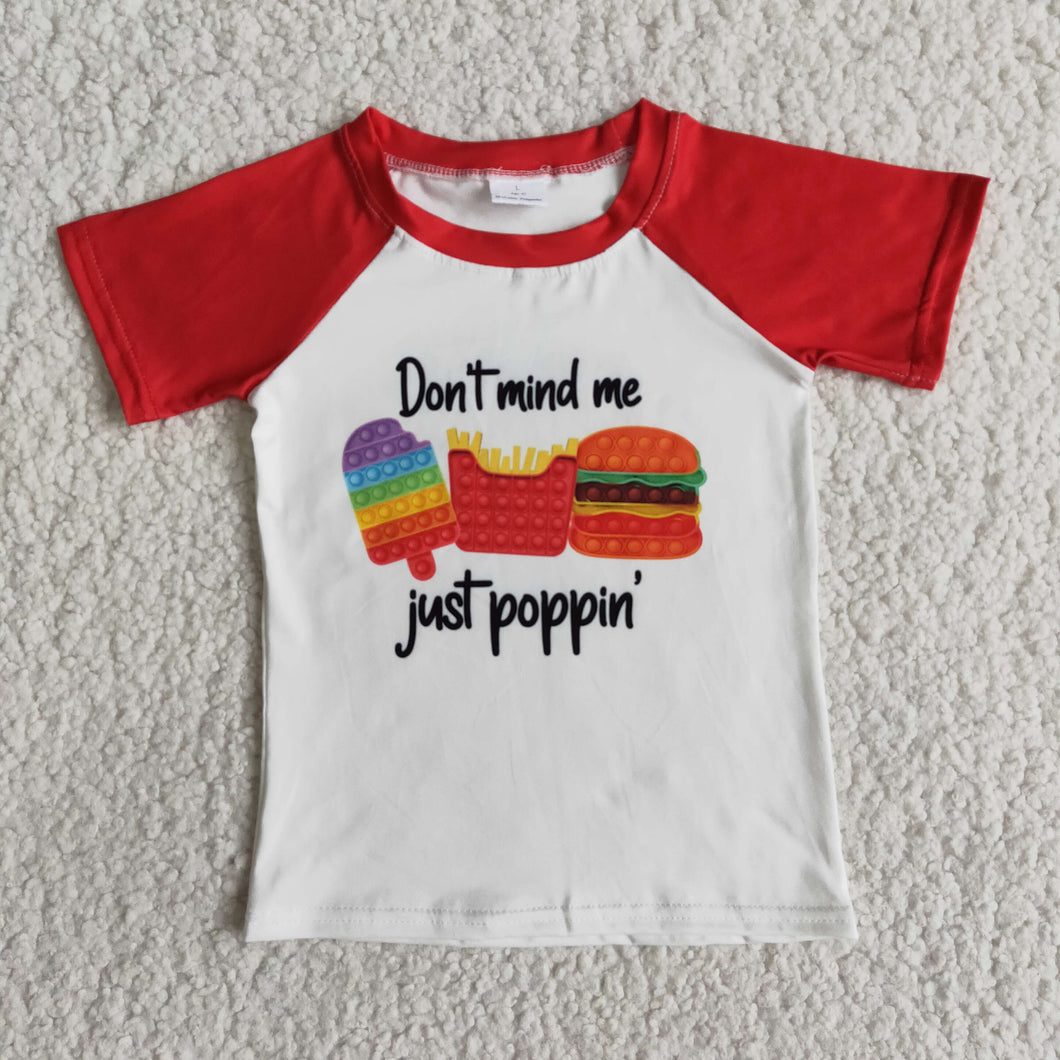 Baby boys pop red short sleeve raglan top