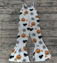 Load image into Gallery viewer, Baby girls Halloween pumpkin strap Jumpsuits rompers
