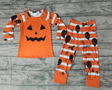 Load image into Gallery viewer, Baby boys halloween face long sleeve pajamas
