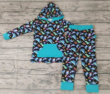 Load image into Gallery viewer, Baby boys fall dinosaur hooded pants sets
