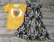 Load image into Gallery viewer, Baby Girls western cactus bell pants clothing sets

