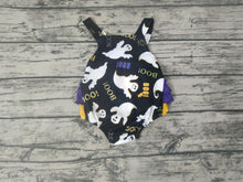 Load image into Gallery viewer, Baby girls Halloween ghost ruffle bubbles rompers
