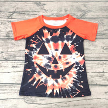 Load image into Gallery viewer, Baby kids Short Sleeve Halloween pumpkin face shirts
