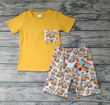 Load image into Gallery viewer, Baby boy back to school pocket shorts sets
