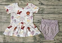 Load image into Gallery viewer, Baby girls dinosaur bummie summer sets

