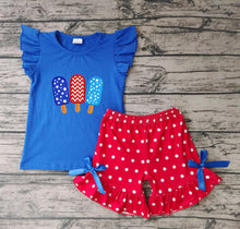 Load image into Gallery viewer, Baby girls 4th of July popsicle shorts sets
