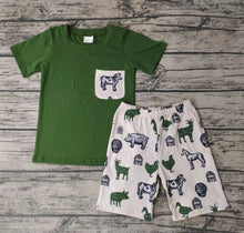 Load image into Gallery viewer, Baby boys farm life pocket summer shorts sets
