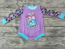 Load image into Gallery viewer, Baby girls Halloween lavender rompers
