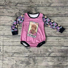 Load image into Gallery viewer, Baby girls Halloween pumpkin Lavender rompers
