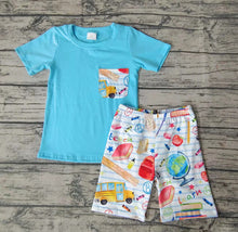 Load image into Gallery viewer, Baby boys back to school shorts sets
