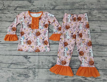 Load image into Gallery viewer, baby girls ghost pumpkin Halloween pajamas sets
