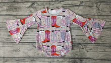 Load image into Gallery viewer, Baby girls boots long sleeve western rompers
