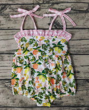 Load image into Gallery viewer, Baby girls peach summer strap rompers

