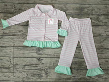 Load image into Gallery viewer, Baby girls Christmas santa pink pajamas sets
