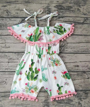 Load image into Gallery viewer, Baby girls pink cactus summer jumpsuits
