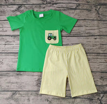 Load image into Gallery viewer, Baby boys tractor summer pocket sets
