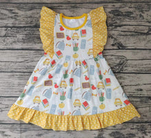 Load image into Gallery viewer, Baby girls back to school flutter sleeve knee length dresses
