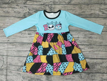 Load image into Gallery viewer, Baby girls fall halloween patchwork long sleeve dresses
