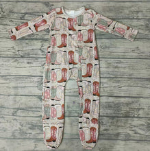 Load image into Gallery viewer, Baby kids fall zip pink boots rompers
