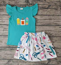 Load image into Gallery viewer, Baby girls back to school skirts sets
