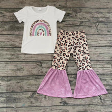 Load image into Gallery viewer, Baby Girls rainbow leopard bell pants clothing sets preorder
