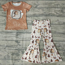 Load image into Gallery viewer, baby girls Christmas santa brown bell pants sets
