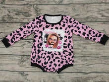 Load image into Gallery viewer, Baby girls Halloween pink cartoon long sleeve rompers
