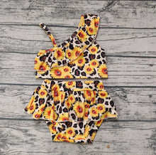 Load image into Gallery viewer, Baby Girls summer sunflower 2pcs swimsuits
