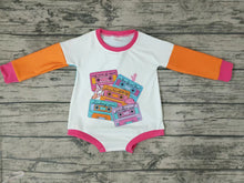 Load image into Gallery viewer, Baby girls sing tape long sleeve rompers
