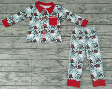 Load image into Gallery viewer, Baby Boys Christmas western santa pajamas sets
