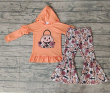 Load image into Gallery viewer, Baby Girls Pumpkin basket hoodie top bell pants sets
