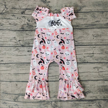 Load image into Gallery viewer, Baby girls Halloween boo floral rompers
