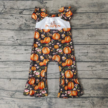 Load image into Gallery viewer, Baby girls hello pumpkin floral rompers
